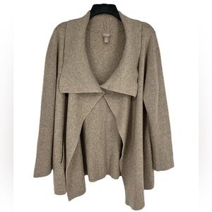 Chicos, Gorgeous oatmeal Open face Knit cardigan size 2